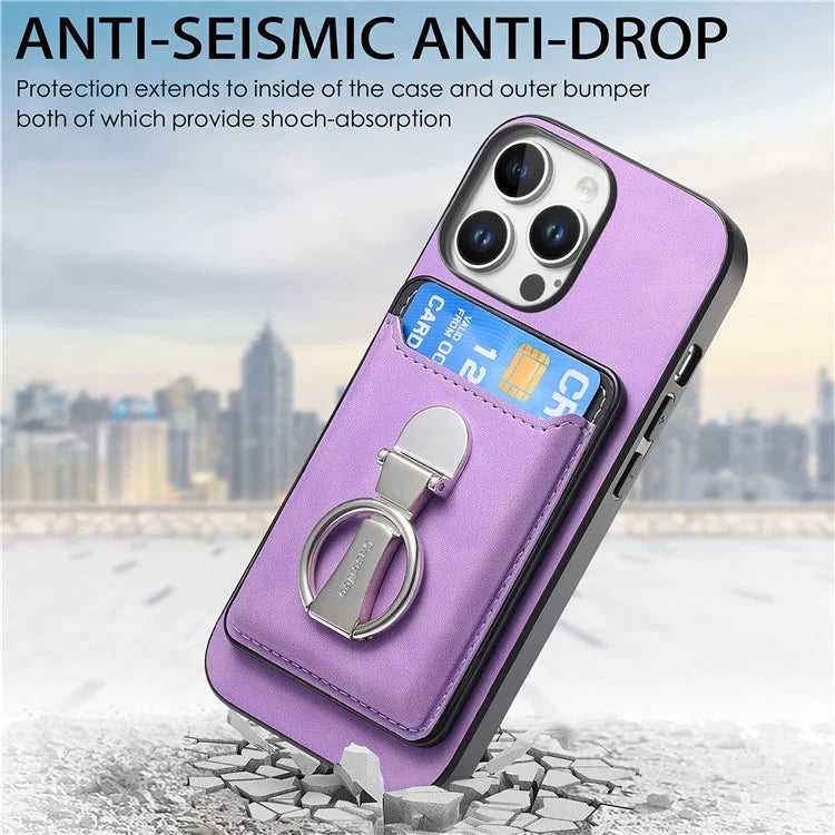 For iPhone 16 Pro Max Case Compatible with MagSafe Skin-Touch Cover with Card Bag Kickstand