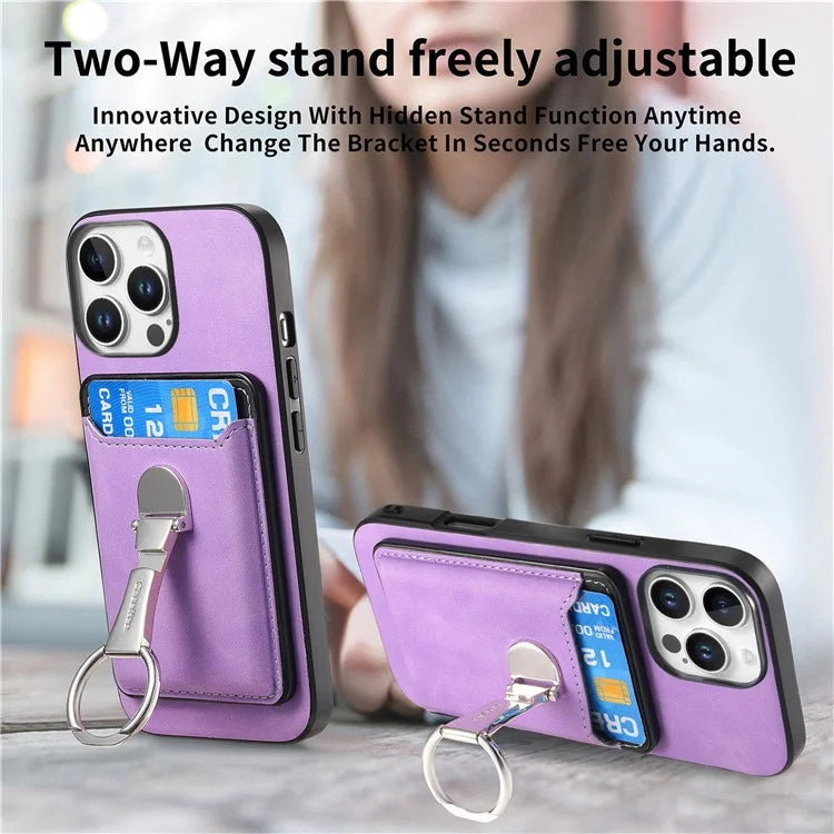 For iPhone 16 Pro Max Case Compatible with MagSafe Skin-Touch Cover with Card Bag Kickstand