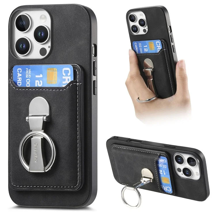 For iPhone 16 Pro Max Case Compatible with MagSafe Skin-Touch Cover with Card Bag Kickstand