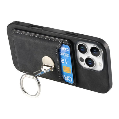 For iPhone 16 Pro Max Case Compatible with MagSafe Skin-Touch Cover with Card Bag Kickstand