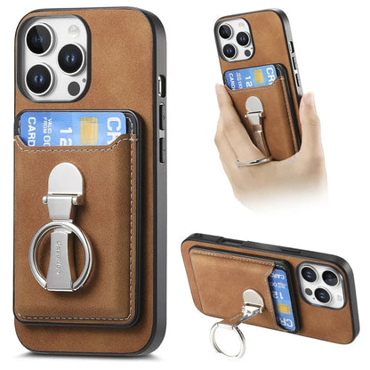 For iPhone 16 Pro Max Case Compatible with MagSafe Skin-Touch Cover with Card Bag Kickstand