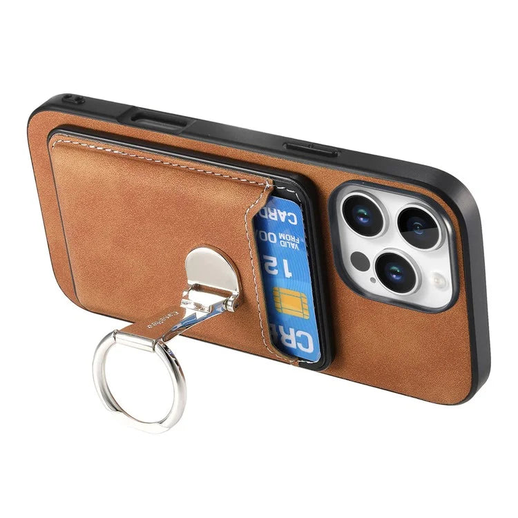 For iPhone 16 Pro Max Case Compatible with MagSafe Skin-Touch Cover with Card Bag Kickstand