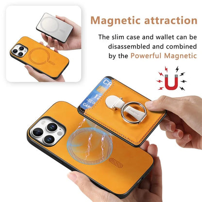 For iPhone 16 Pro Max Case Compatible with MagSafe Skin-Touch Cover with Card Bag Kickstand