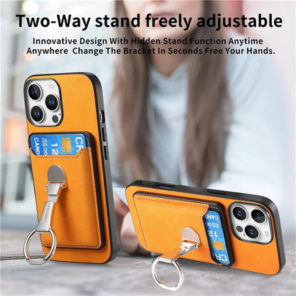 For iPhone 16 Pro Max Case Compatible with MagSafe Skin-Touch Cover with Card Bag Kickstand