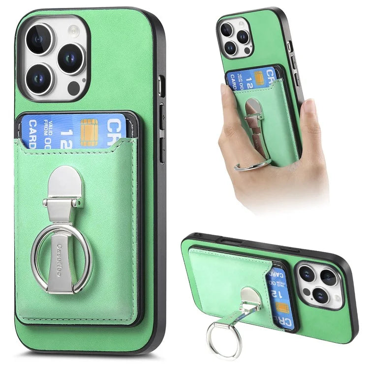 For iPhone 16 Pro Max Case Compatible with MagSafe Skin-Touch Cover with Card Bag Kickstand