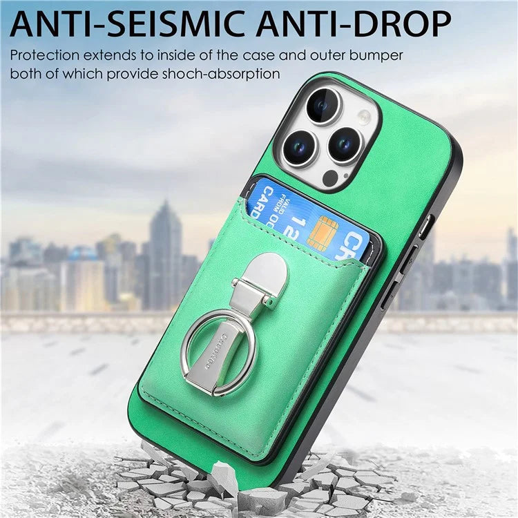 For iPhone 16 Pro Max Case Compatible with MagSafe Skin-Touch Cover with Card Bag Kickstand