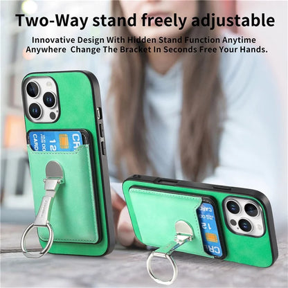 For iPhone 16 Pro Max Case Compatible with MagSafe Skin-Touch Cover with Card Bag Kickstand