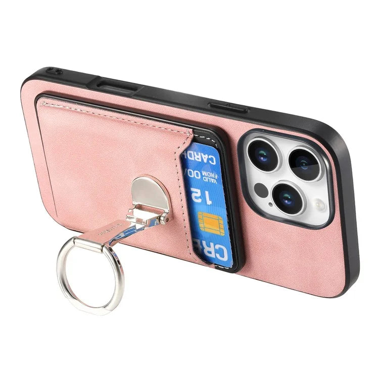 For iPhone 16 Pro Max Case Compatible with MagSafe Skin-Touch Cover with Card Bag Kickstand