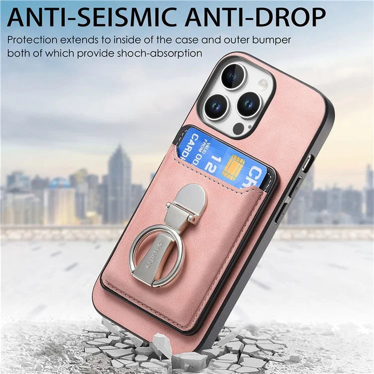 For iPhone 16 Pro Max Case Compatible with MagSafe Skin-Touch Cover with Card Bag Kickstand
