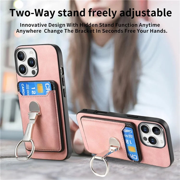 For iPhone 16 Pro Max Case Compatible with MagSafe Skin-Touch Cover with Card Bag Kickstand