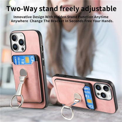 For iPhone 16 Pro Max Case Compatible with MagSafe Skin-Touch Cover with Card Bag Kickstand