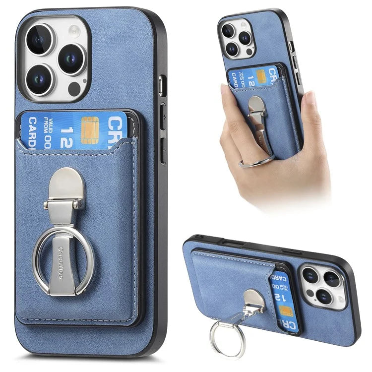 For iPhone 16 Pro Max Case Compatible with MagSafe Skin-Touch Cover with Card Bag Kickstand