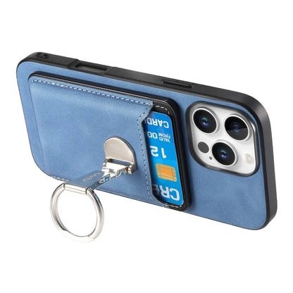 For iPhone 16 Pro Max Case Compatible with MagSafe Skin-Touch Cover with Card Bag Kickstand
