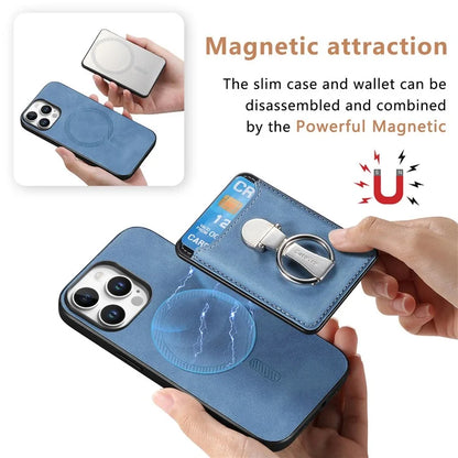 For iPhone 16 Pro Max Case Compatible with MagSafe Skin-Touch Cover with Card Bag Kickstand