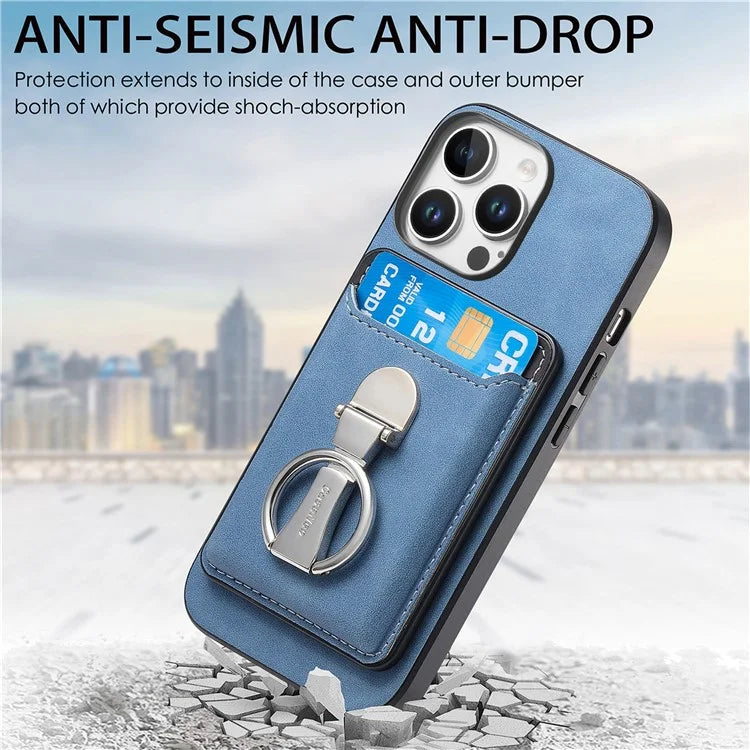 For iPhone 16 Pro Max Case Compatible with MagSafe Skin-Touch Cover with Card Bag Kickstand