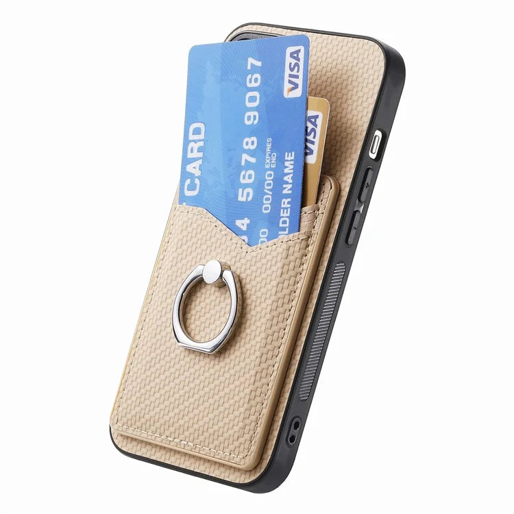 For iPhone 16 Pro Case Card Slots Ring Holder Kickstand Phone Cover