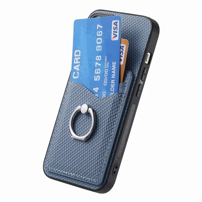 For iPhone 16 Pro Case Card Slots Ring Holder Kickstand Phone Cover