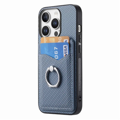 For iPhone 16 Pro Case Card Slots Ring Holder Kickstand Phone Cover