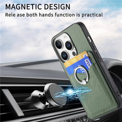 For iPhone 16 Pro Case Card Slots Ring Holder Kickstand Phone Cover