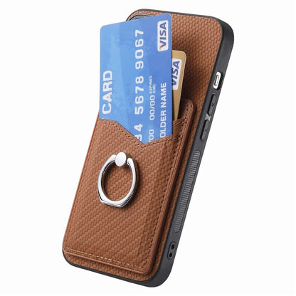 For iPhone 16 Pro Case Card Slots Ring Holder Kickstand Phone Cover