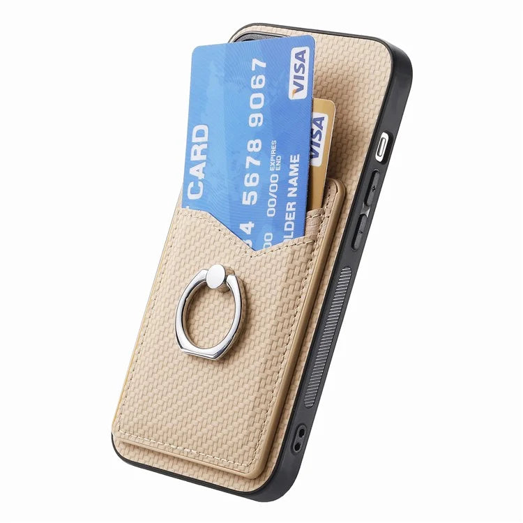 For iPhone 16 Case Card Slots Ring Holder Kickstand Phone Cover