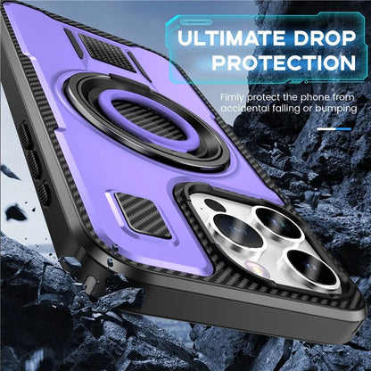 For iPhone 15 Pro Max Case TPU+PC Kickstand Phone Cover with Silicone Finger Strap