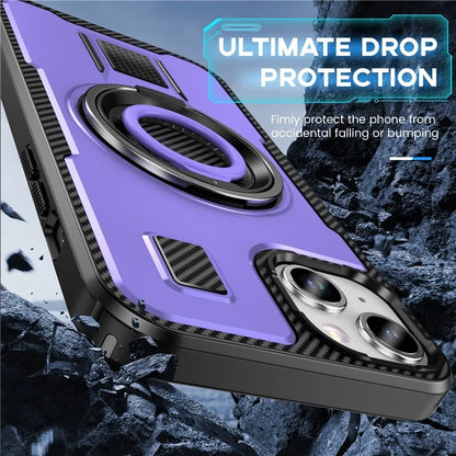 For iPhone 15 Case TPU+PC Kickstand Phone Cover with Silicone Finger Strap
