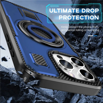 For iPhone 15 Pro Case TPU+PC Kickstand Phone Cover with Silicone Finger Strap
