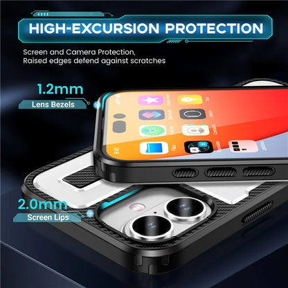 For iPhone 16 Case TPU+PC Kickstand Phone Cover with Silicone Finger Strap