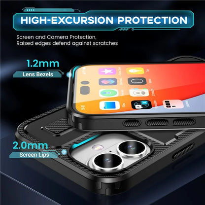 For iPhone 16 Case TPU+PC Kickstand Phone Cover with Silicone Finger Strap