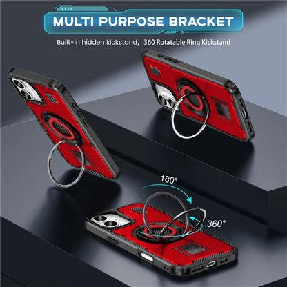 For iPhone 16 Plus Case TPU+PC Kickstand Phone Cover with Silicone Finger Strap