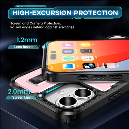 For iPhone 16 Plus Case TPU+PC Kickstand Phone Cover with Silicone Finger Strap