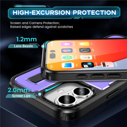 For iPhone 16 Plus Case TPU+PC Kickstand Phone Cover with Silicone Finger Strap