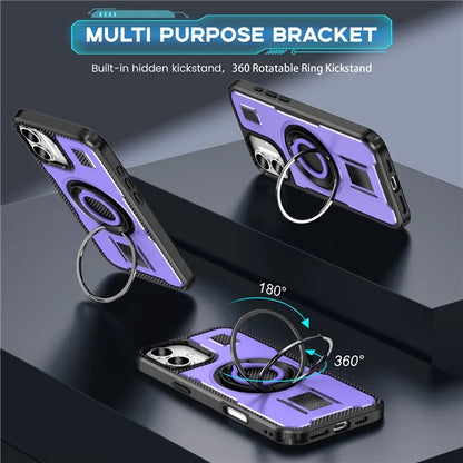 For iPhone 16 Plus Case TPU+PC Kickstand Phone Cover with Silicone Finger Strap