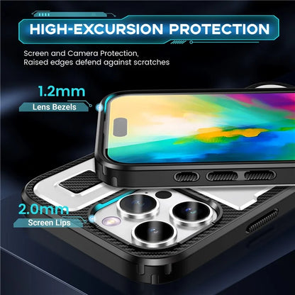 For iPhone 16 Pro Case TPU+PC Kickstand Phone Cover with Silicone Finger Strap