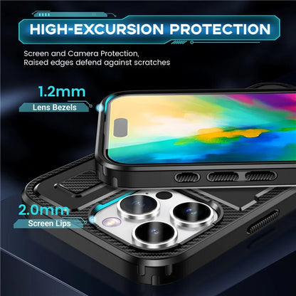 For iPhone 16 Pro Case TPU+PC Kickstand Phone Cover with Silicone Finger Strap