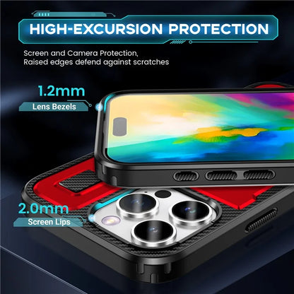 For iPhone 16 Pro Case TPU+PC Kickstand Phone Cover with Silicone Finger Strap