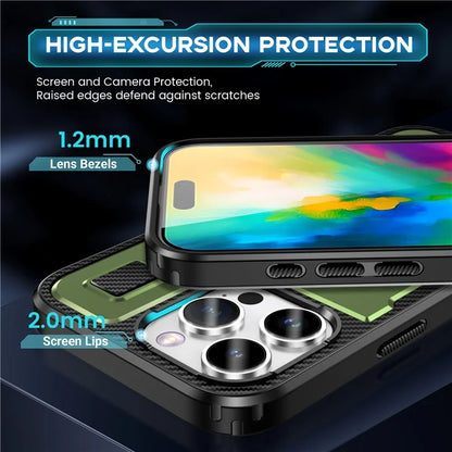 For iPhone 16 Pro Case TPU+PC Kickstand Phone Cover with Silicone Finger Strap