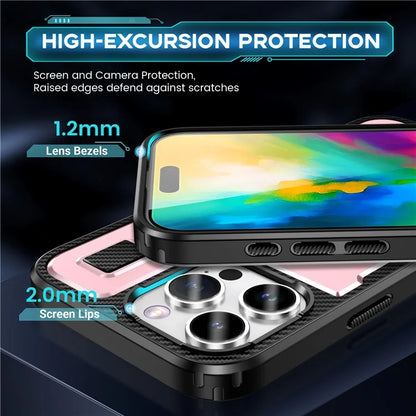For iPhone 16 Pro Case TPU+PC Kickstand Phone Cover with Silicone Finger Strap
