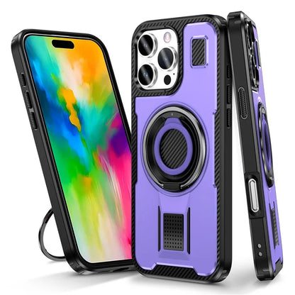For iPhone 16 Pro Case TPU+PC Kickstand Phone Cover with Silicone Finger Strap