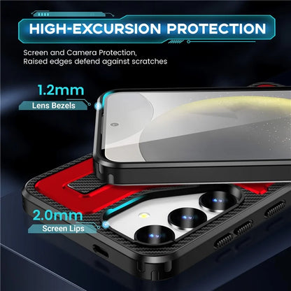 For Samsung Galaxy S24+ Case TPU+PC Kickstand Phone Cover with Silicone Finger Strap