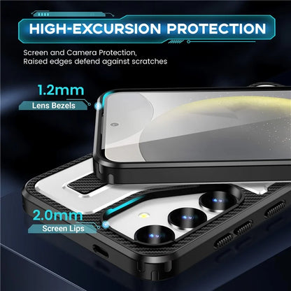 For Samsung Galaxy S24 Case TPU+PC Kickstand Phone Cover with Silicone Finger Strap