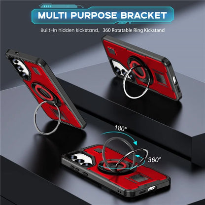 For Samsung Galaxy S24 Case TPU+PC Kickstand Phone Cover with Silicone Finger Strap