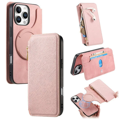 CASENEO For iPhone 16 Pro Max Case Cross Texture Leather Detachable Magnetic Phone Cover
