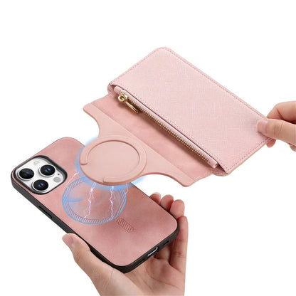 CASENEO For iPhone 16 Pro Max Case Cross Texture Leather Detachable Magnetic Phone Cover