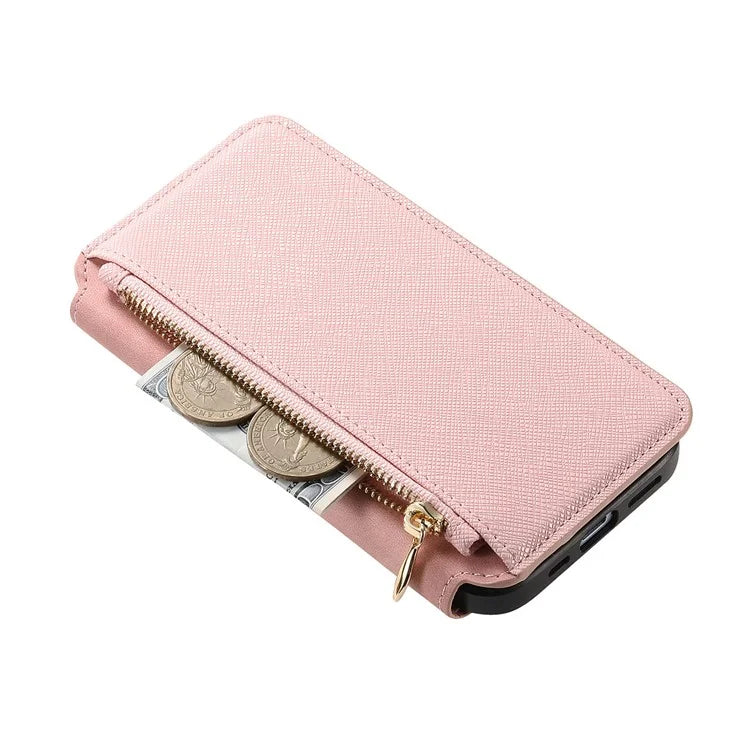 CASENEO For iPhone 16 Pro Max Case Cross Texture Leather Detachable Magnetic Phone Cover