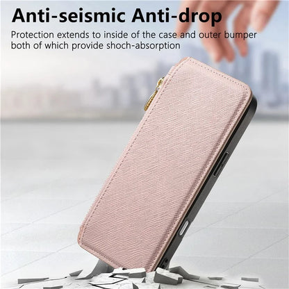 CASENEO For iPhone 16 Pro Max Case Cross Texture Leather Detachable Magnetic Phone Cover