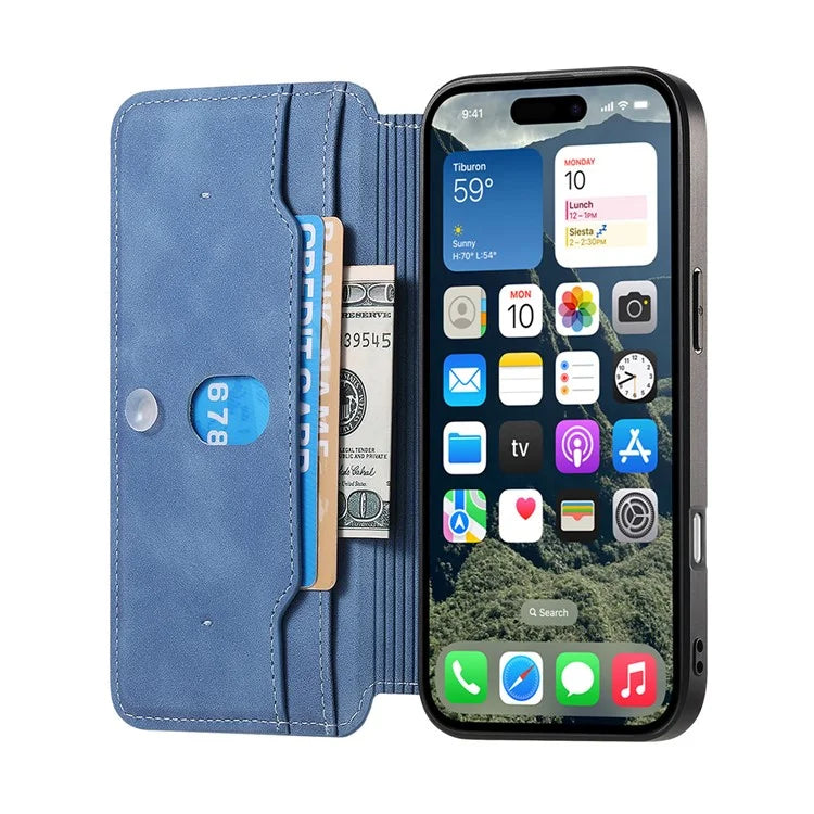 CASENEO For iPhone 16 Pro Max Case Cross Texture Leather Detachable Magnetic Phone Cover