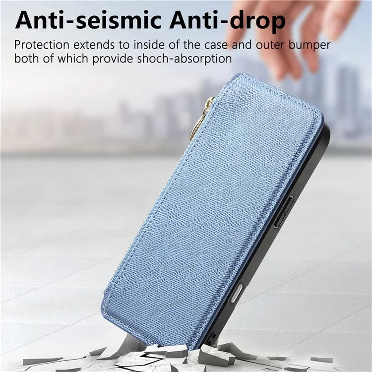 CASENEO For iPhone 16 Pro Max Case Cross Texture Leather Detachable Magnetic Phone Cover