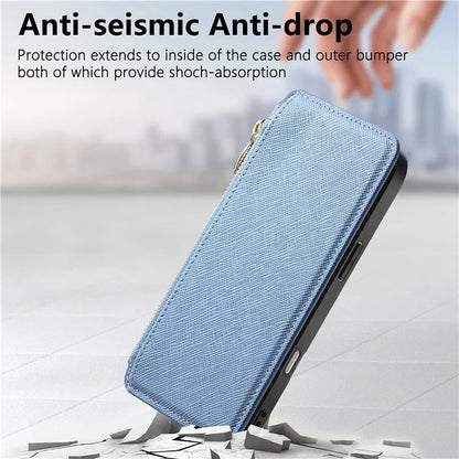 CASENEO For iPhone 16 Pro Max Case Cross Texture Leather Detachable Magnetic Phone Cover